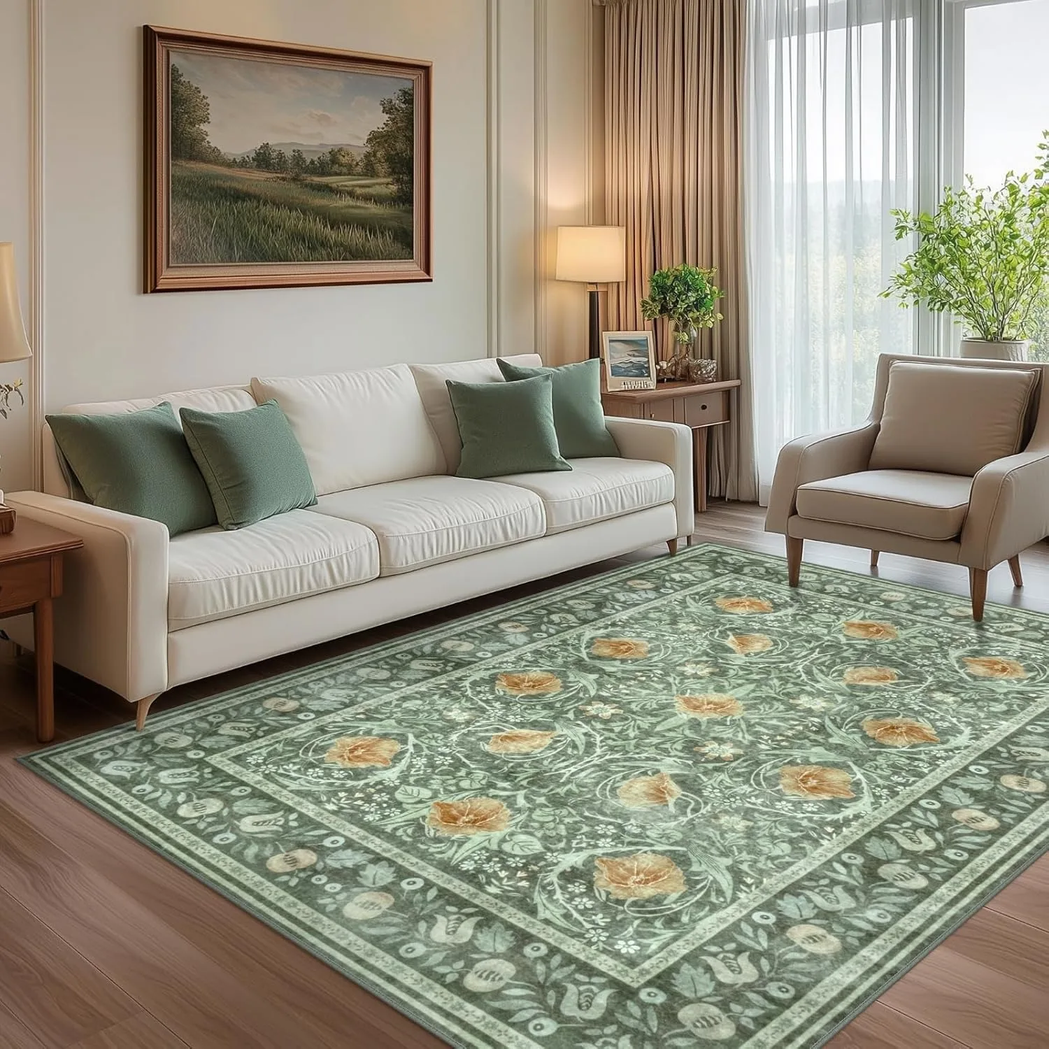 Carpet for Living Room Large Pink Bedroom Rug Bedside Floor Mat Spring Flower Plant Carpets Pastoral Style Home Decoration Rug