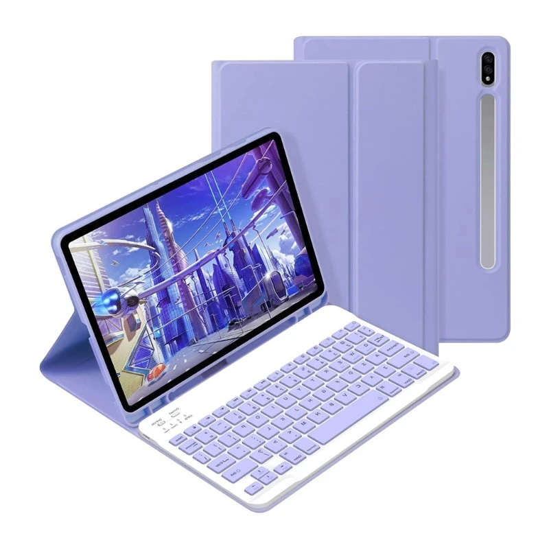 Casing Keyboard untuk Tablet Tab S9FE 11 Inci Casing Keyboard Nirkabel Dapat Dilepas
