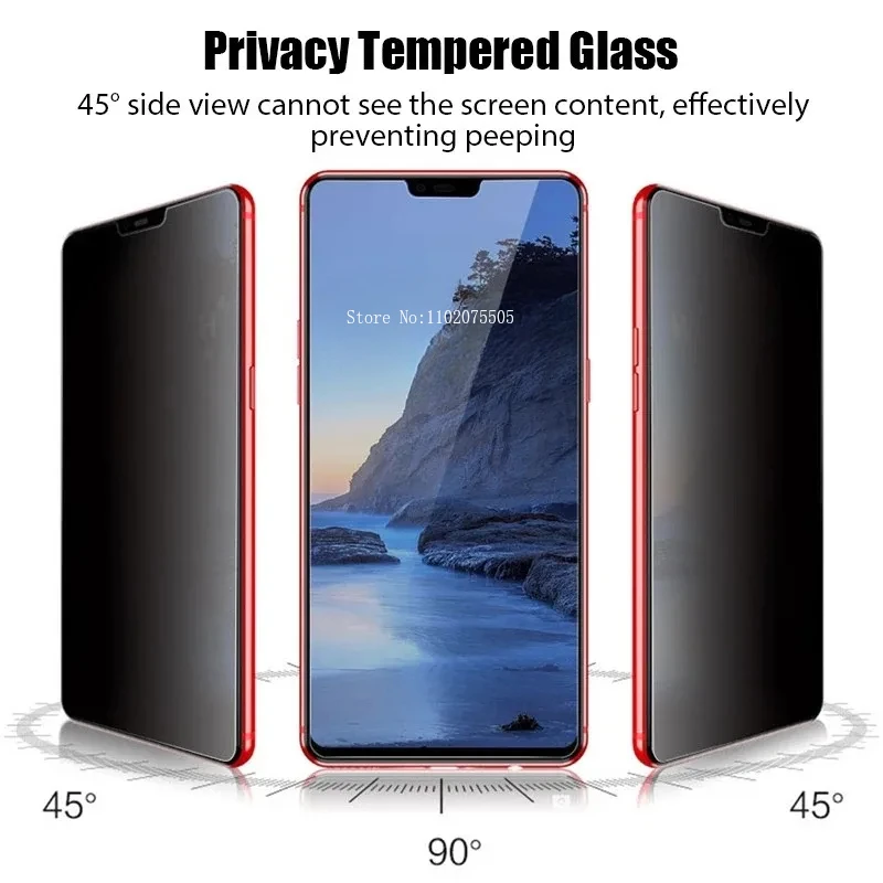 3Pcs Privacy Screen Protector For Xiaomi Redmi  K40 K50 K60 Pro  Anti-Spy Tempered Glass For Redmi  A1 12C 10C 10A 9T 9C 9A 8