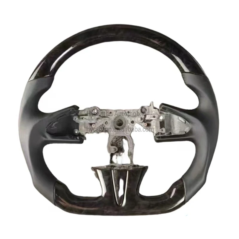 

Высококачественный гладкий кожаный персиковый деревянный руль из кованого карбона для рулевых колес Infiniti Q50