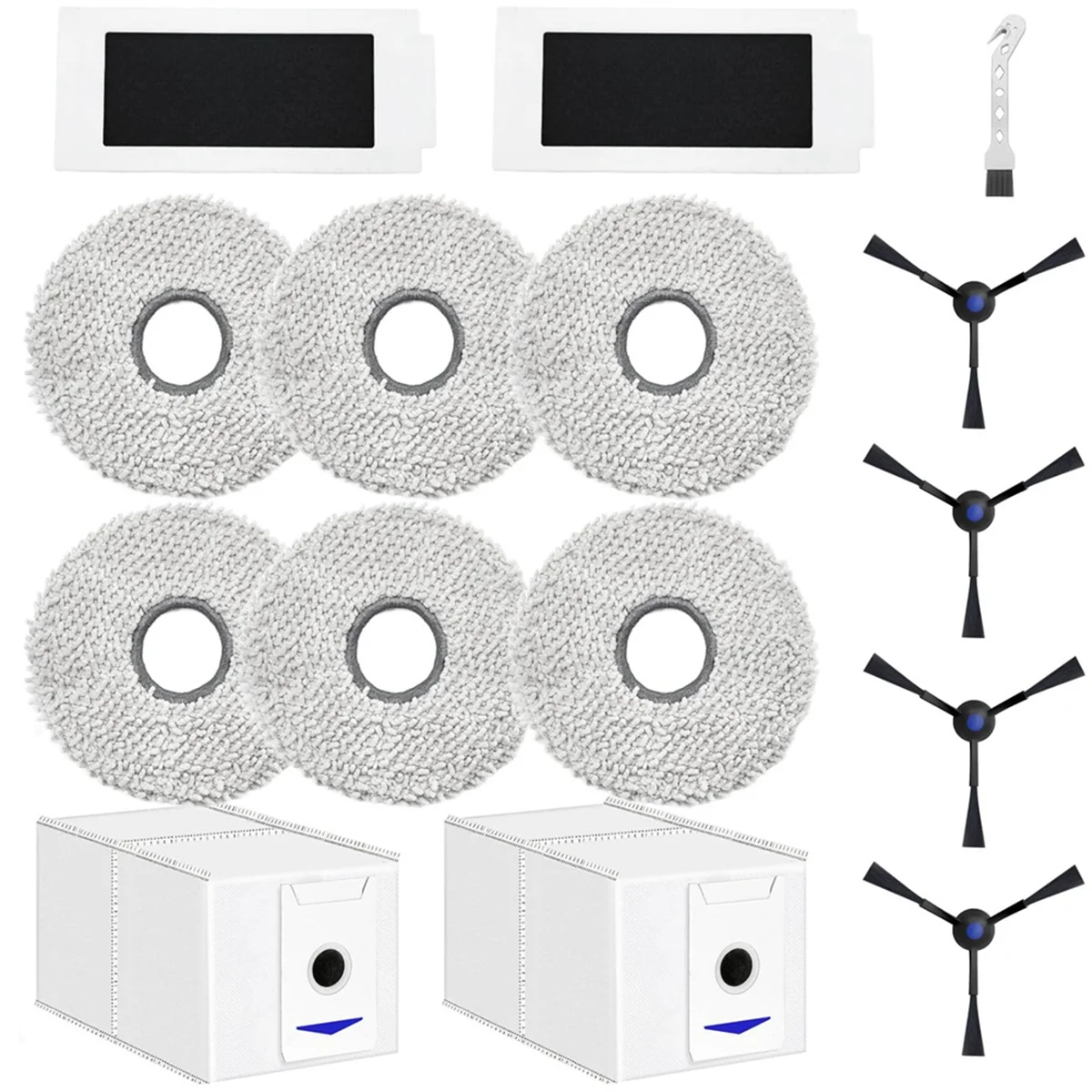 Trending Replacement Part Accessory Set for T30 Pro Omni Robot Vacuum Cleaner:Wipes Dust Bags Side Brushes Filters