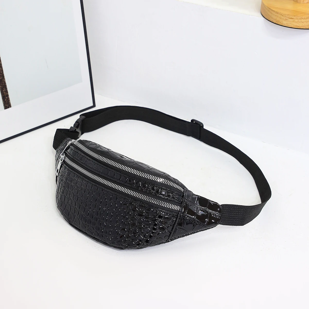 Crocodile Pattern Waist Bag Chest Bag Waterproof Highlight Fanny Pack Shoulder Messenger Bag Outdoor Sports Running Phone Bag