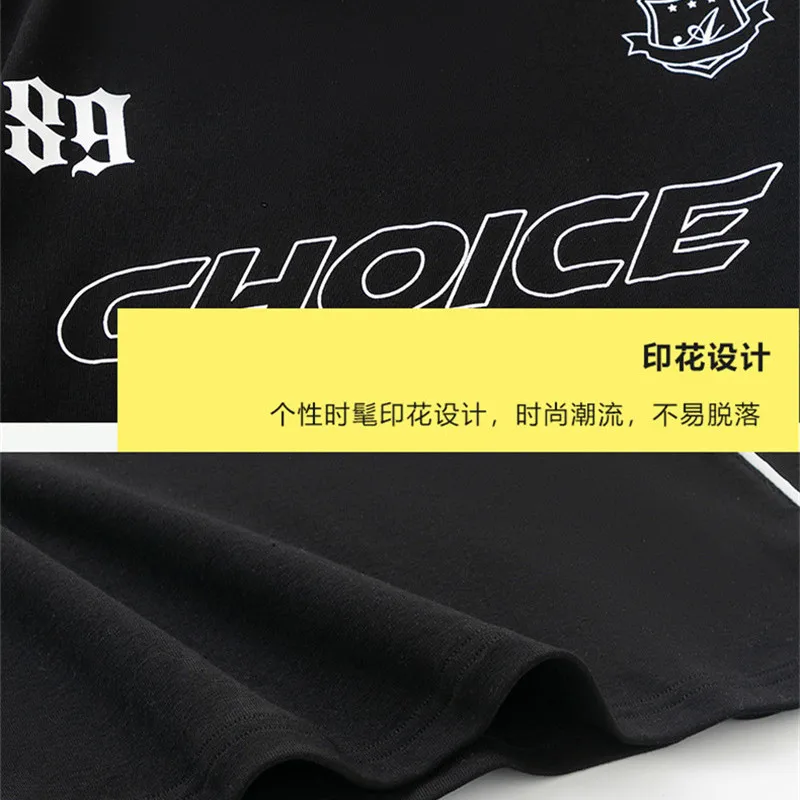 Hip Hop Modern Jazz Team Performance Costume Boy Girls Dance Wear Sets Loose Tee Shirt Long  Pants Letter Print Black Kpop Stage