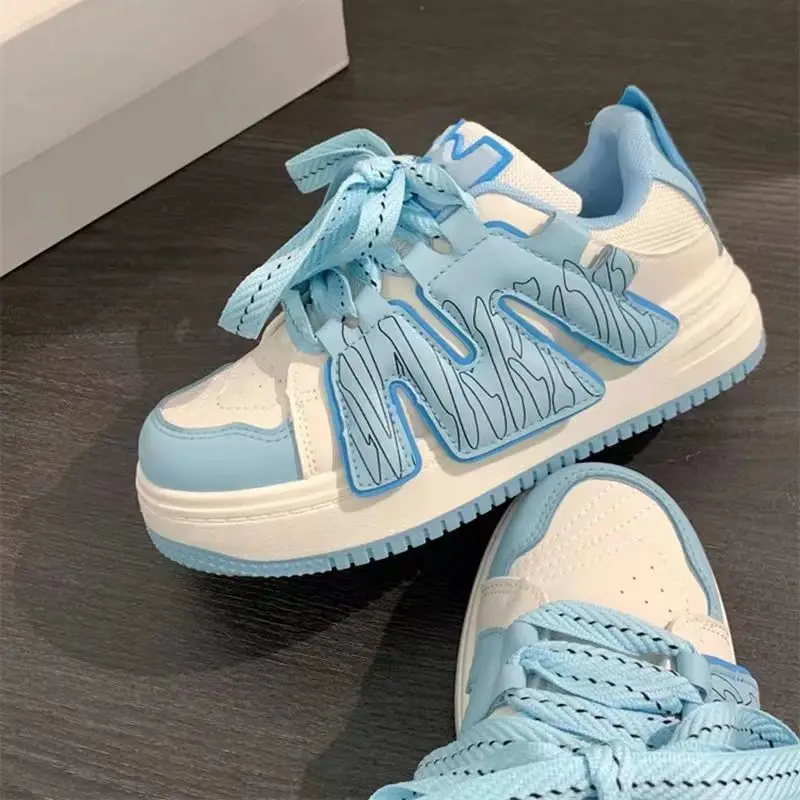 Blue Platform Sneakers Female Spring Summer Tennis Female Flats Casual Basket Femme Vulcanize Kawaii Women's Sports Shoes Korean