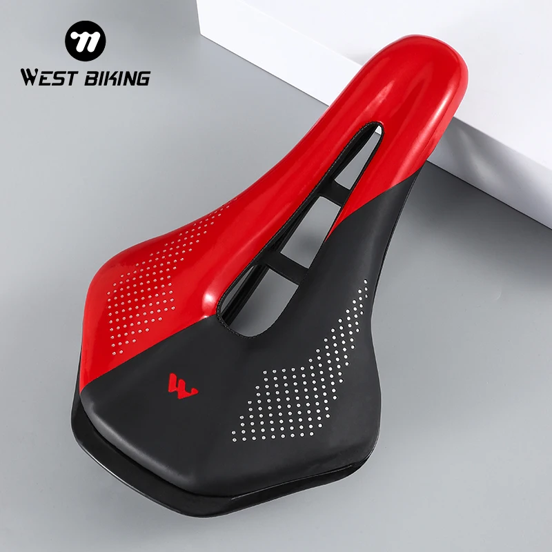 WEST BIKING Ultralight Road Bicycle Saddle Hollow Breathable Aerodynamic Bike Cushion Professional Racing Cycling Seat Bike Part