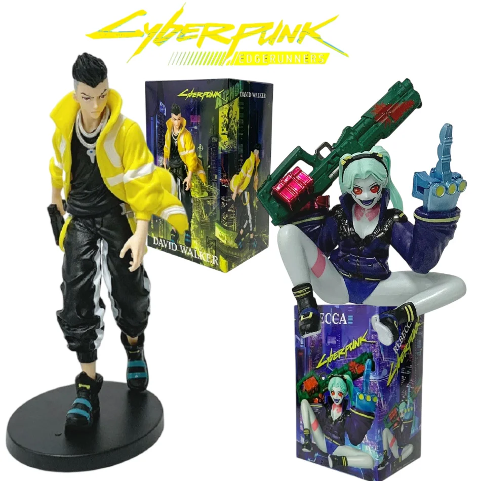 Anime jogo cyberpunk: edgerunners jogo figura david martinez lucy rebecca modelo de ação em pé ornamento brinquedo presente aniversário