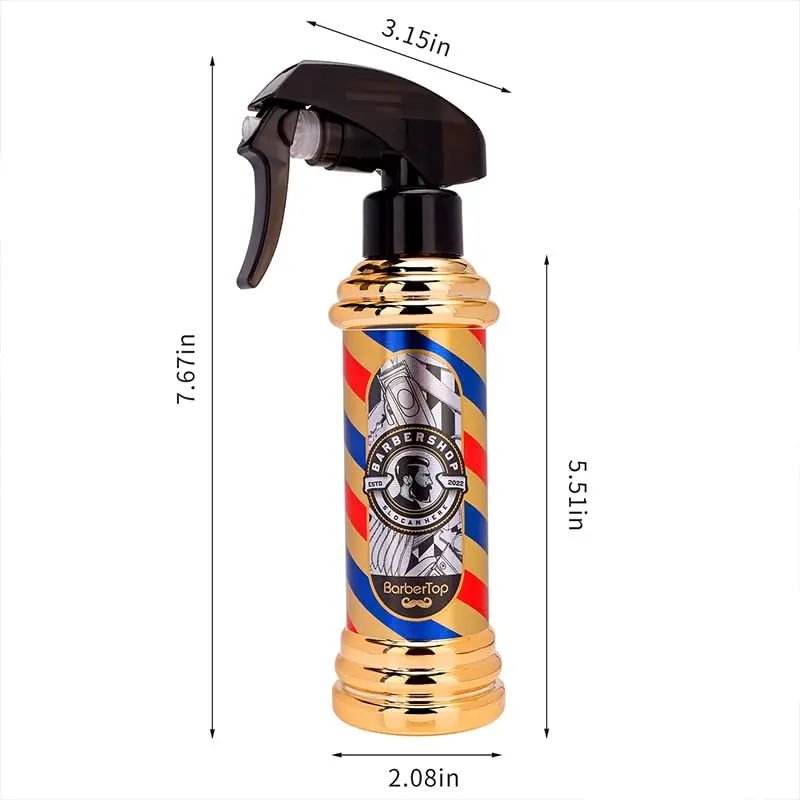 Barbershop Spray Bottle Set Refillable Electroplating Water Can Hair Cutting Brush Comb Set Professional Haircut Accessories