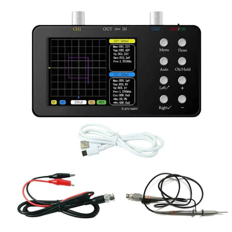 SCO2 2 Channel Digital Oscilloscope 50M Sampling Rate 10MSa/S Analog Bandwidth OneKey AUTO for Repair, Electronic DIY