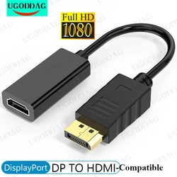 DisplayPort to HDMI-Compatible Adapter DP to HD Cable DP Male to HDTV Female Converter 1080P Video Audio Cable For PC Laptop