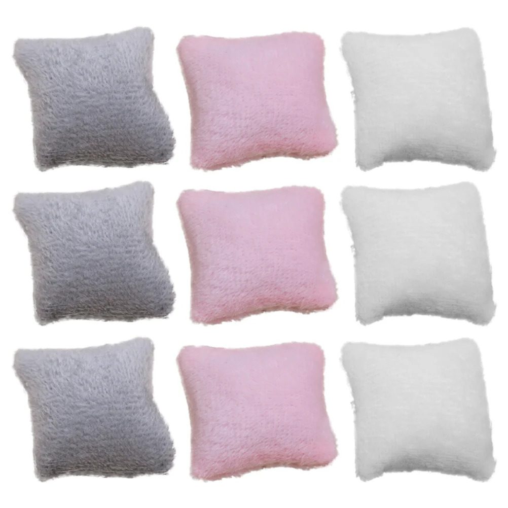 

9 Pcs Home Pillow Model Reborn Baby Dolls Fur Pillows Decorative Throw Cute Couch House Miniature Furniture for Houses Plush