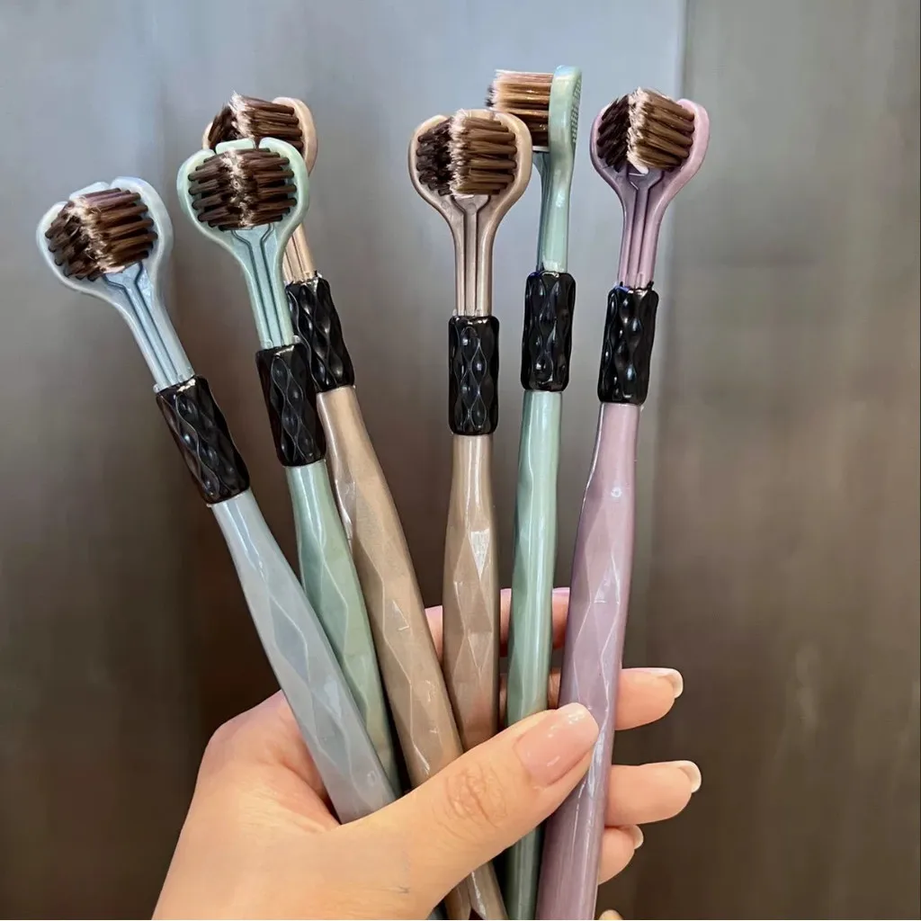 فرشاة أسنان منزلية ذات ثلاثة جوانب، فرشاة أسنان ذات شعيرات ناعمة، فرشاة تنظيف الفم #3