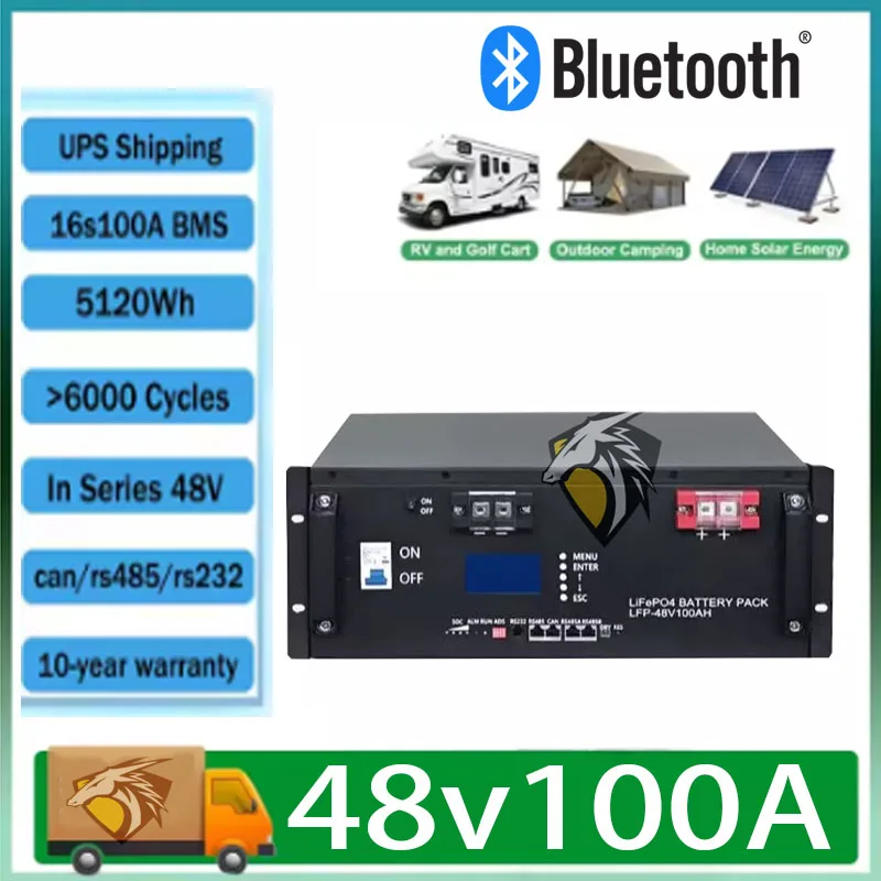 

Совершенно новый аккумулятор LiFePO4 48 В 100 Ач 5 кВтч встроенный аккумулятор 16S100ABMSRS485lithium48v100ah CANCell Pack для солнечной системыCycle Lif