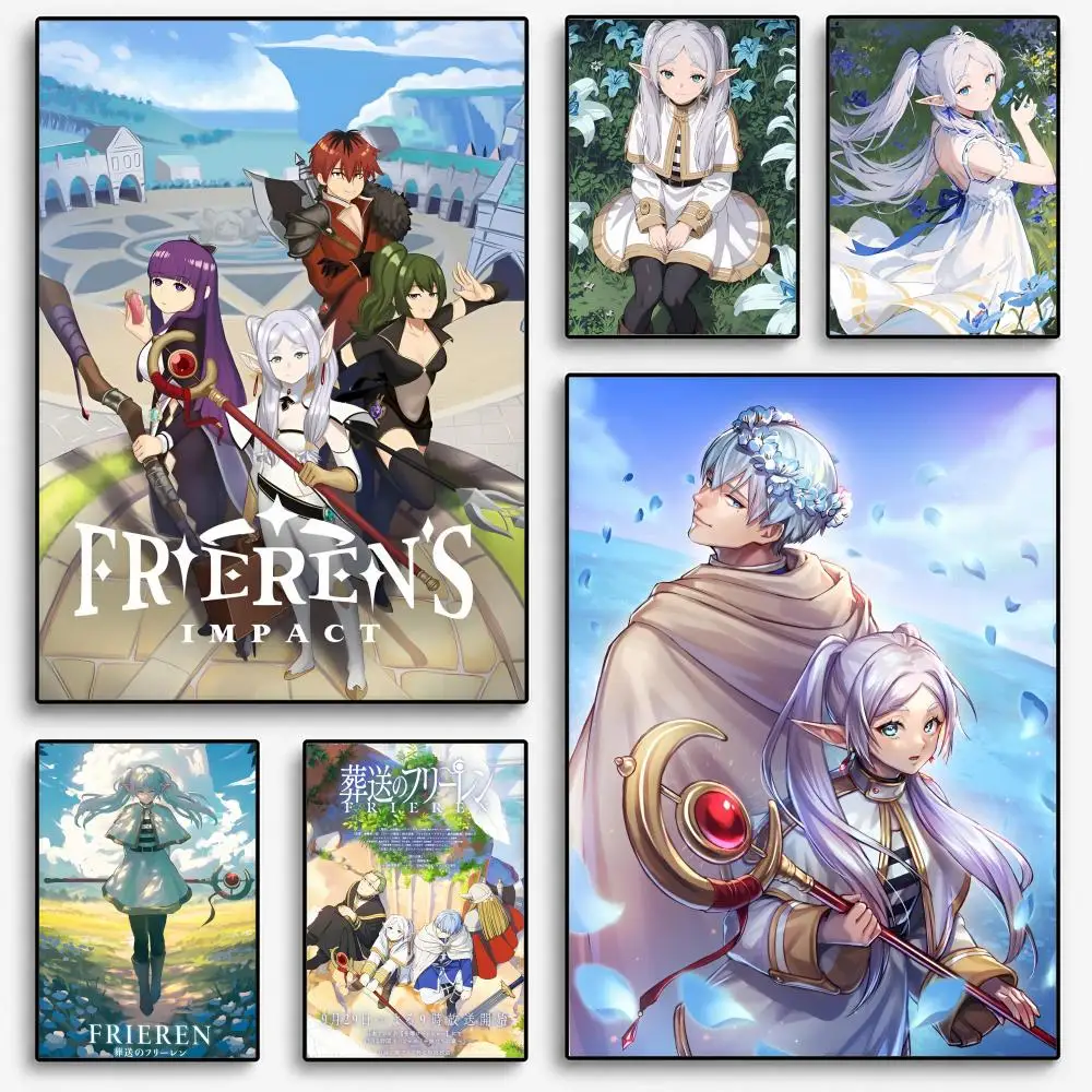 Frieren Beyond Journey's End Poster Room Home Decoration Interior Wall Art Printing Garage Posters Gift
