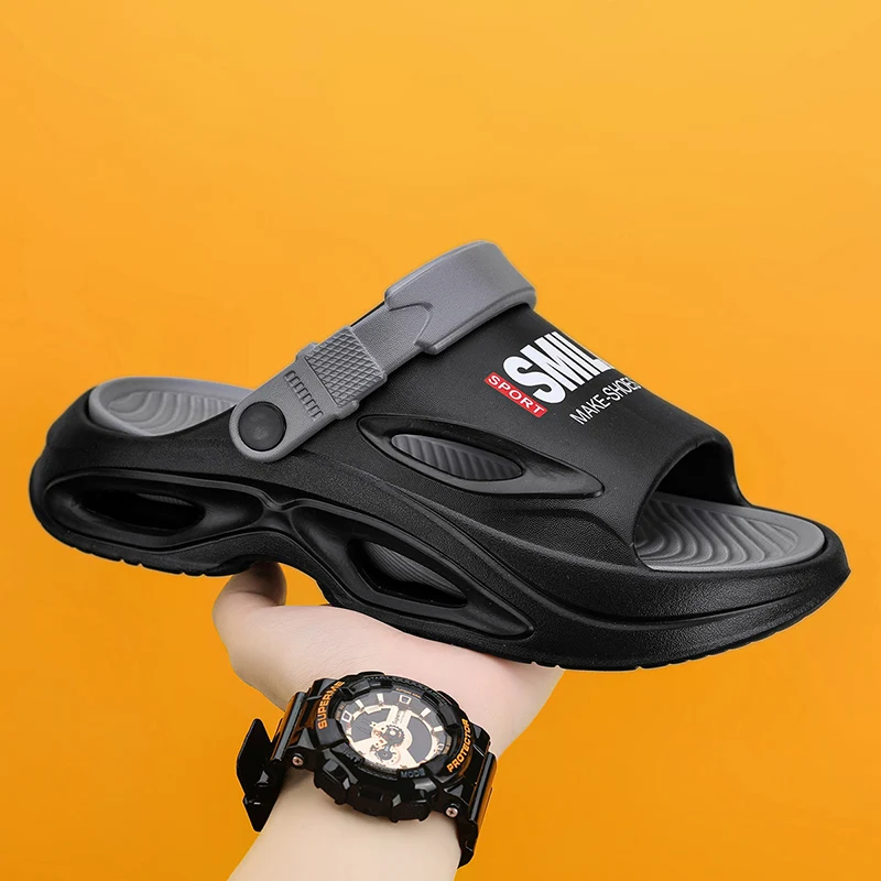 

Новые летние мужские пляжные шлепанцы 2026 года, сандалии из ЭВА на толстой платформе, мягкие шлепанцы для улицы, пляжная обувь унисекс, тапочки для ванной комнаты