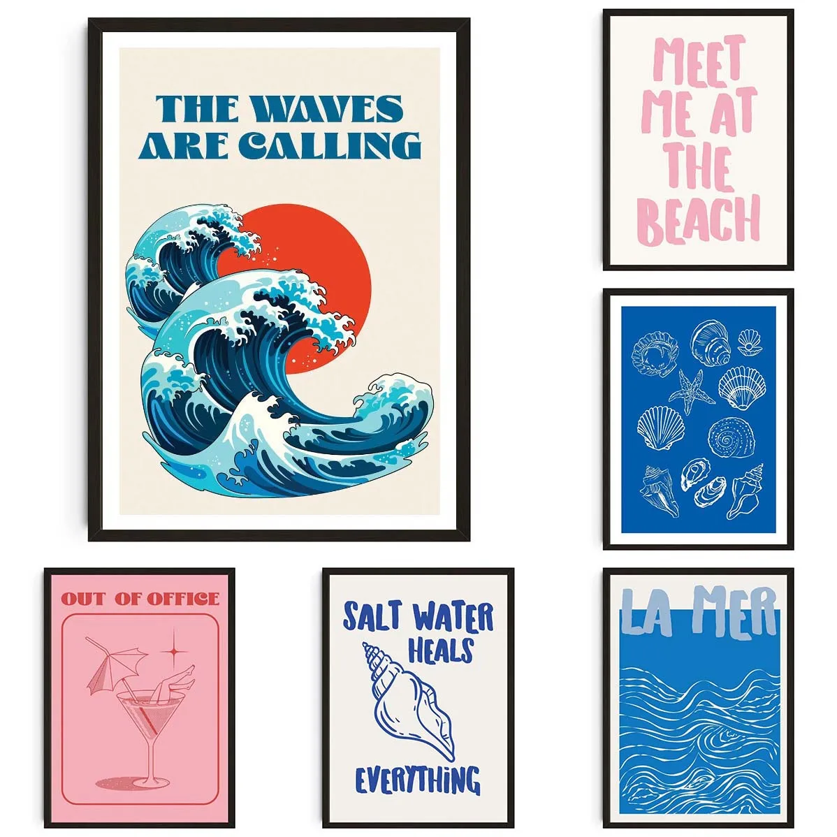 

Seashells Meet Me At The Beach Poster Summer Sea Bikini Coastal Quotes Canvas Painting Trendy Wall Art Room Home Decor