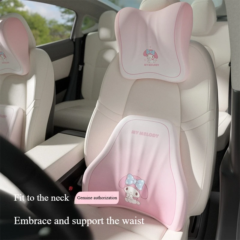 

My Melody Hello Kitty Cute Car Waist Support Pillow Driver Seat Protector Cushion Comfortable Waist Support for Long Drive
