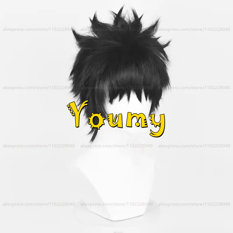 Uchiha Obito Wig 30cm Short Black Wig Cosplay Anime Cosplay Wigs Heat Resistant Synthetic Wigs