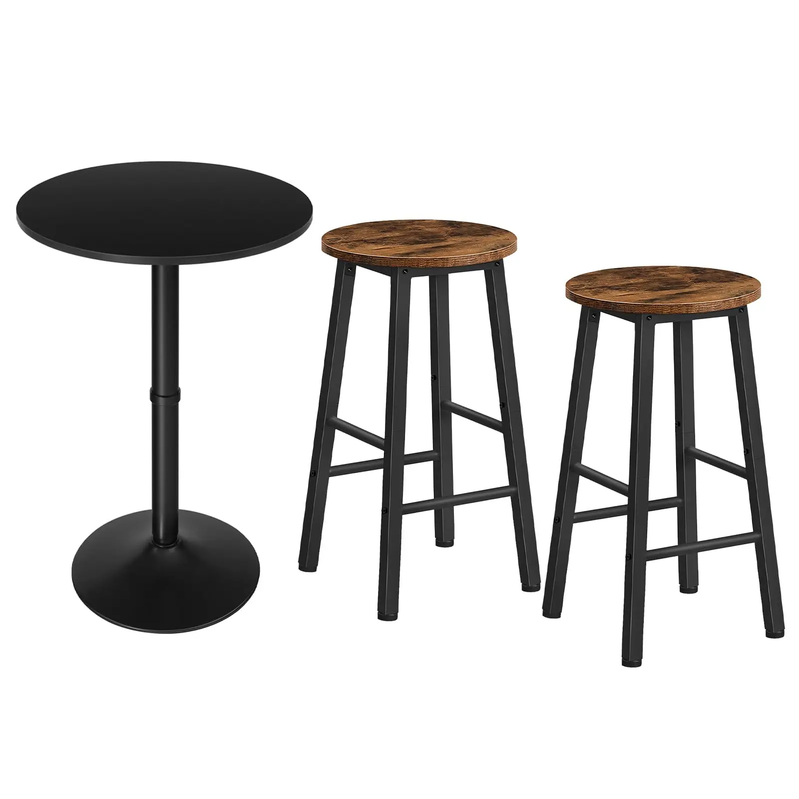 

Round Bar Table 35 Inch Tall With 2 Bar Stools Set For Kitchen Bar Cafe