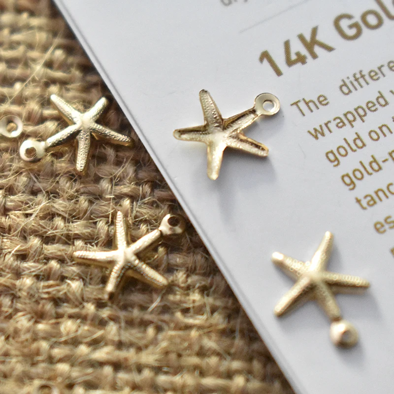 Seestern 14K Gold gefüllt Anhänger Seestern Charm Schmuck für DIY Armband Halskette Herstellung von Schmuckzubehör – Detail 23