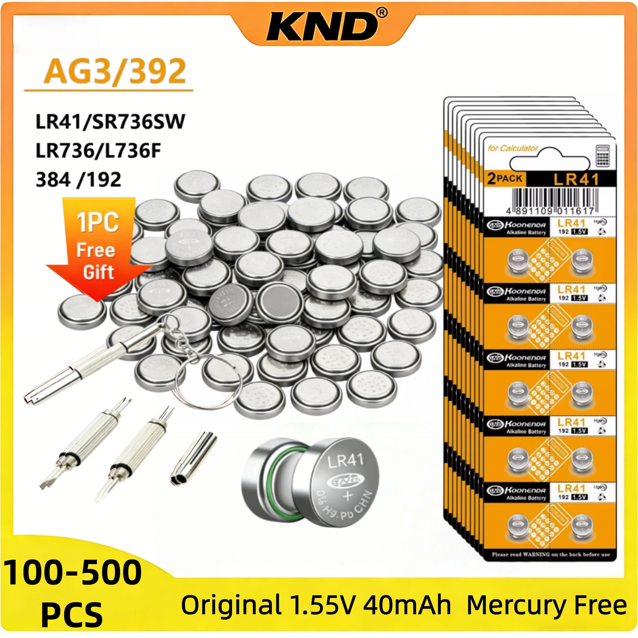 

100-500PCS Button Coin Cell AG3 1.5V 40mAh Alkaline Long Shelf Life for Watch Clock L736 LR41 Battery