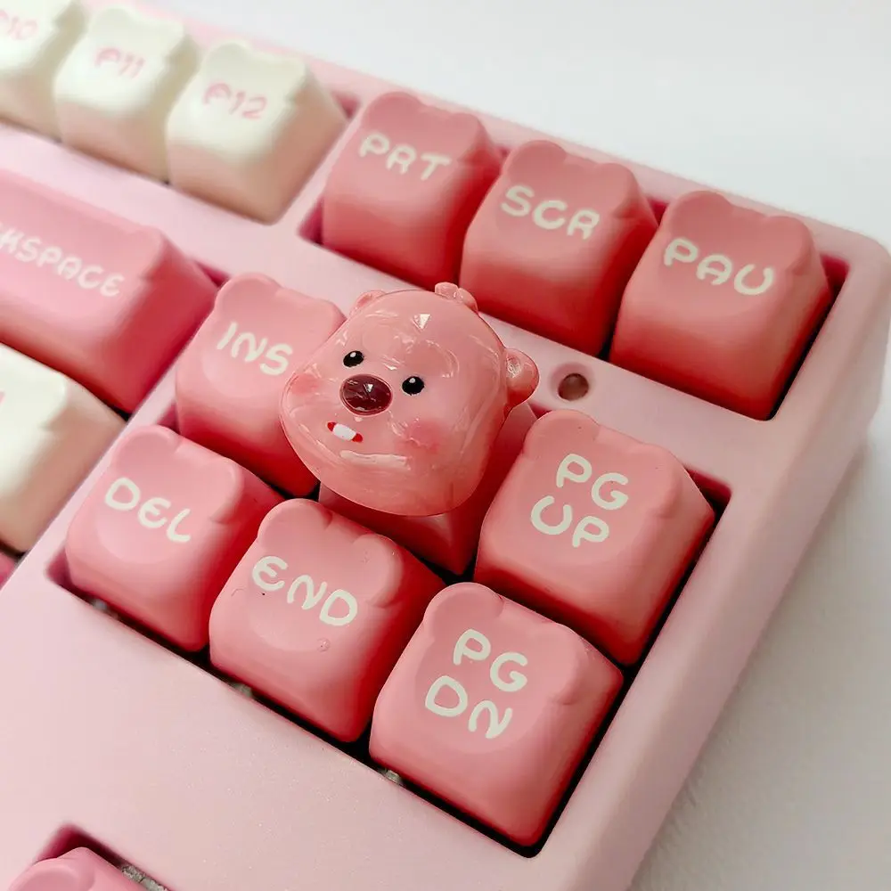 Cartoon INS New Loop Anime Keyboard Creative Keycaps Kawaii Decoration Trendy High Beauty Decoration Girl Fashion Pink Toy Gift