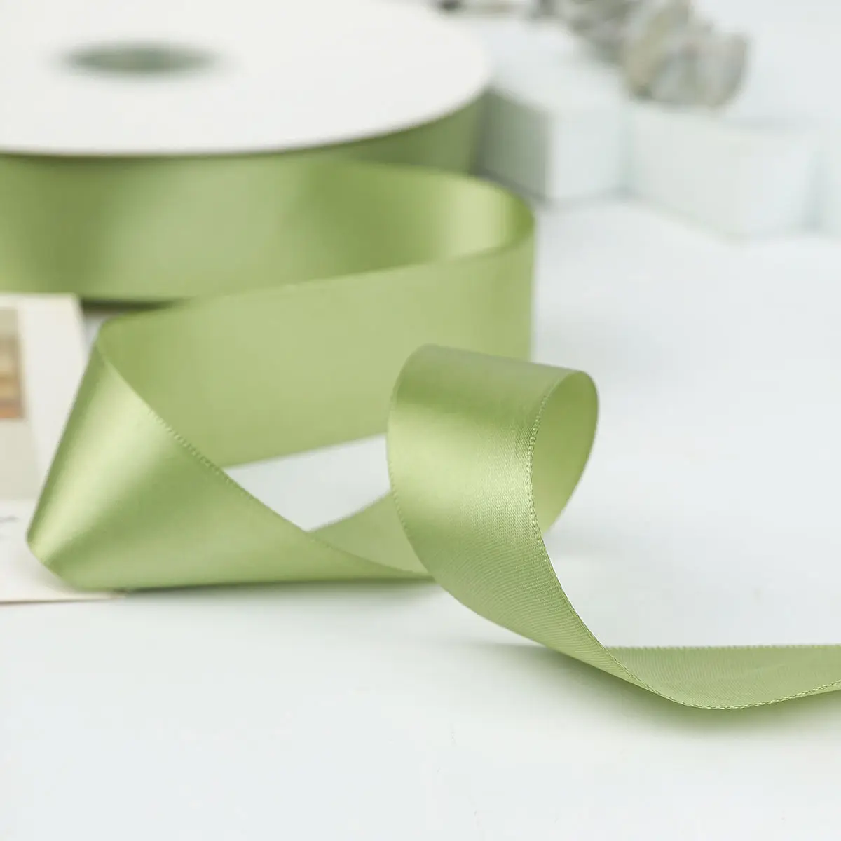 Matcha Green Series Ribbon, Jasmine Flower Hand String, Handmade DIY Material, Gift Box Packaging, Apparel Sewing Supplies