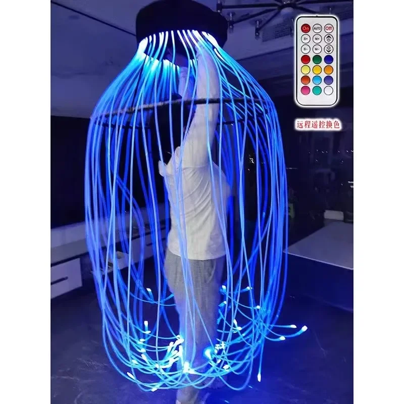 Dance Props LED Fiber Optic Light Jellyfish Spinner Props for circus dance