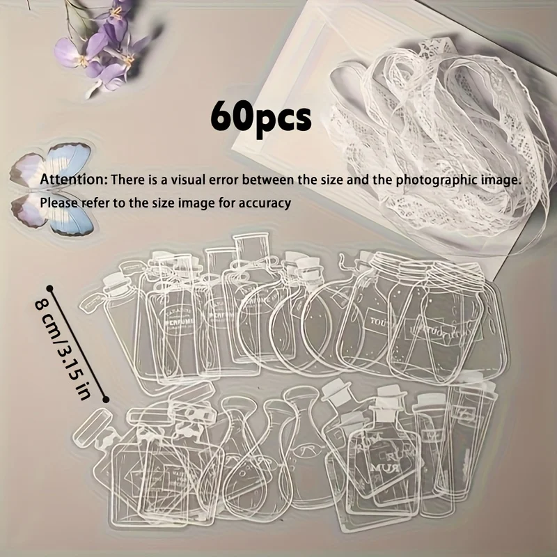 

60PCS DIY Transparent Dried Flower Bookmarks Book Marks Flower Page Clips Students Creative Pastic Homemade Plant Specimens