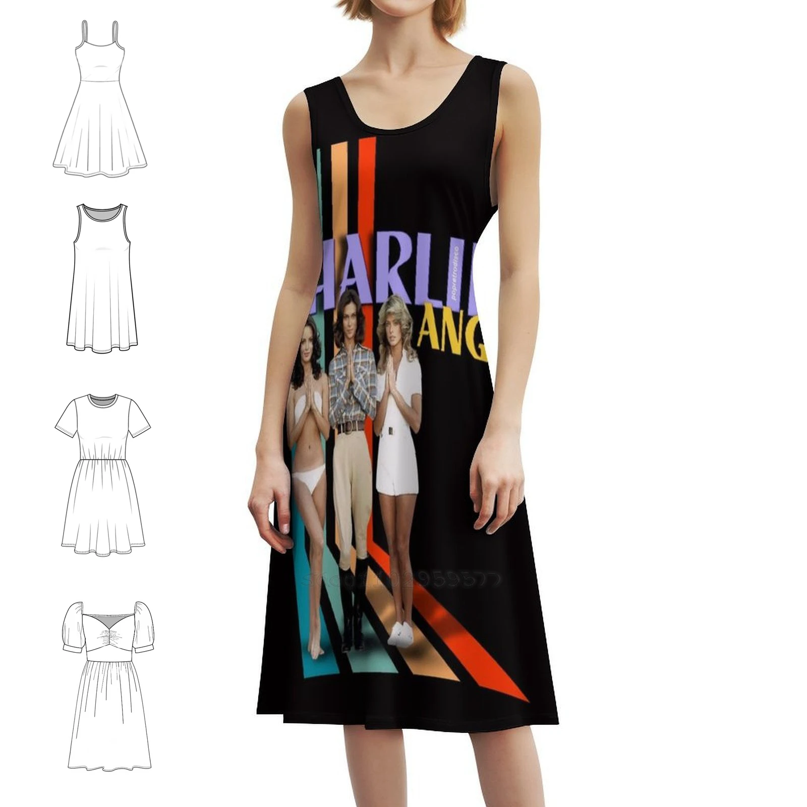 

Женское мини-платье Charlie'S Angels 1970-х годов в консервативном стиле Aaron Spelling, свободное повседневное дневное платье трапециевидной формы Charlies