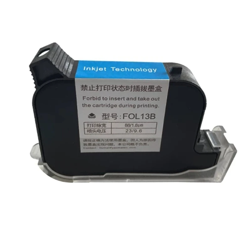 

12.7mm Solvent Cartridge FOL13b Quick Drying Cartridge 42ml Black Inkjet Cartridge for No Encrypted Printers