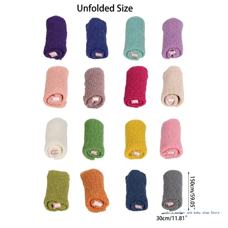 신생아 사진 사진 소품 스트레치 랩 니트 아기 Swaddle 랩 담요 폴리 에스터 랩 소년 Gilrs 14x60 인치