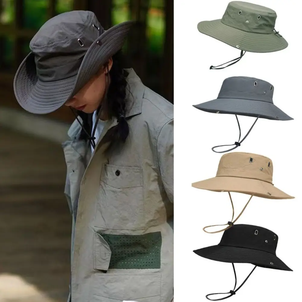 New 5 Colors Women's Mountain Hat 56-60cm Camping Drawstring Hat Breathable Sunscreen Hat Outdoor Sunscreen Hat