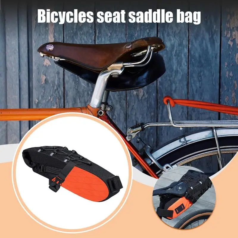 Bicycles Under Seat Bag 5.8L Saddle Pouch For Bike Weather Resistant Rear Bags Panniers Portable For Women Men Boys Girls