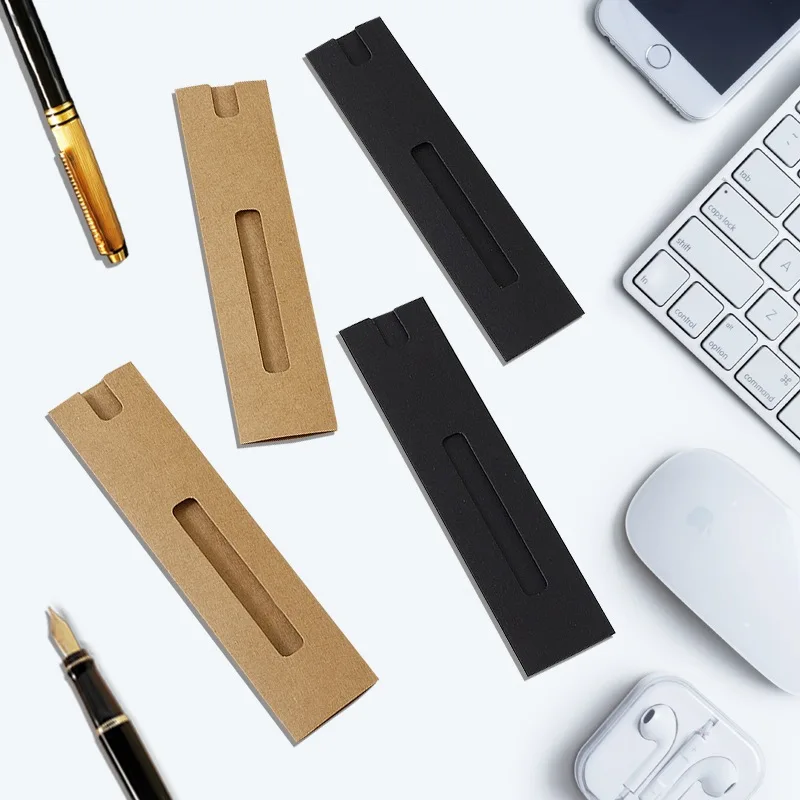 

10 шт., шариковая картонная пустая сумка, крафт-бумага, рукава для ручек, коробка для ручек, подарочная рукав, упаковка, один держатель для фонтана, чехол