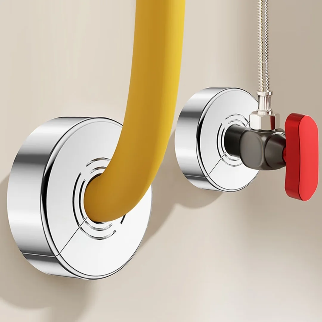 Self-Adhesive PVC Faucet Decorative Cover Chrome Finish Water Pipe Wall Covers for Bathroom Faucet Accessories