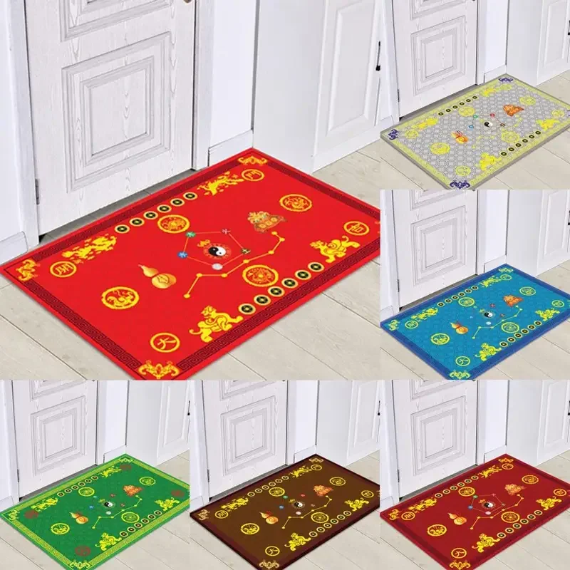 VIKAMAN Chinesisches Neujahr Willkommen Fußmatte Indoor Chuang Zimmerteppich Feng Shui Transit Lucky Schmutzabweisende Bodenmatte