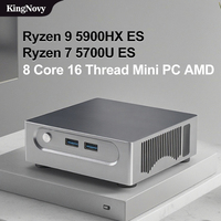 AMD Ryzen 9 5900HX ES R7 5700U ES Mini PC Gamer Windows 11 Pro Dual DDR4 RAM & NVMe Compact Gaming Office Desktop Computer NUC
