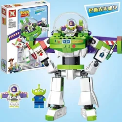 Disney Toy Story Buzz Lightyear Mecha Three-Eyed Boy Action Figure Puzzle Assembling Building Blocks Boy Children Toy Gift