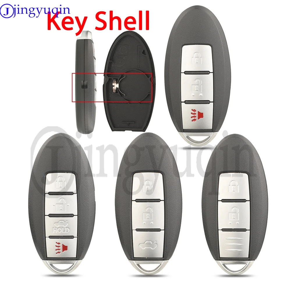 

jingyuqin 2/34/ Buttons Remote Key Shell For Nissan Cube Juke Versa Note X-Trail Qashaqai Sunny Juke Altima TIIDA Murano Maxima