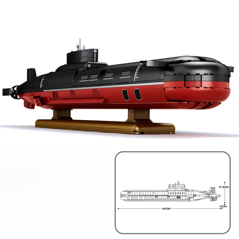 2895ピース 台風級潜水艦 組み立てブロック 1/250スケール タイプ941 シャーク潜水艦 モデルブロック 子供向け教育DIY玩具 ギフト