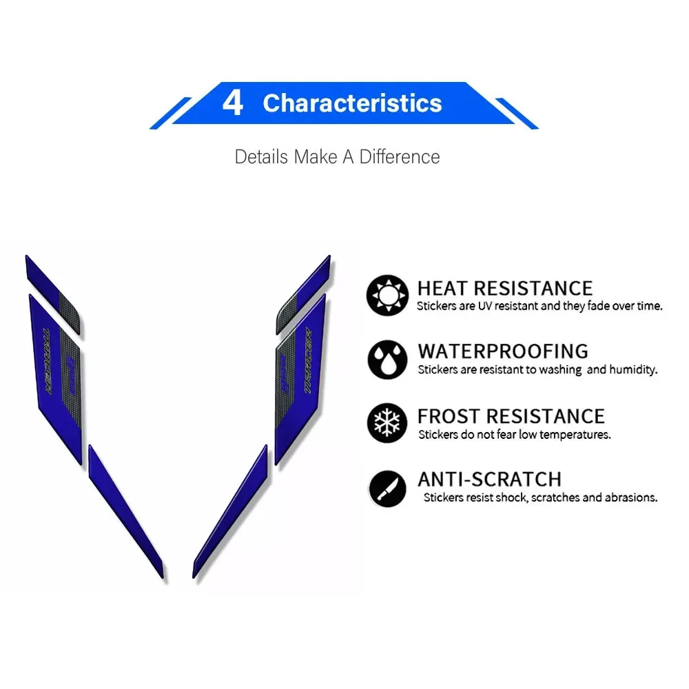 오토바이 전면 보호 스티커, 방수 스크래치 방지 3D 송진 보호 스티커, 야마하 트레이서 900 2018-2020