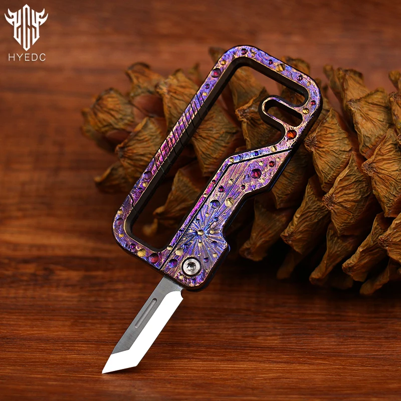 Limited Starry Sky Version Titanium Alloy Outdoor Multi-Functional Keychain Mini Knife Portable EDC