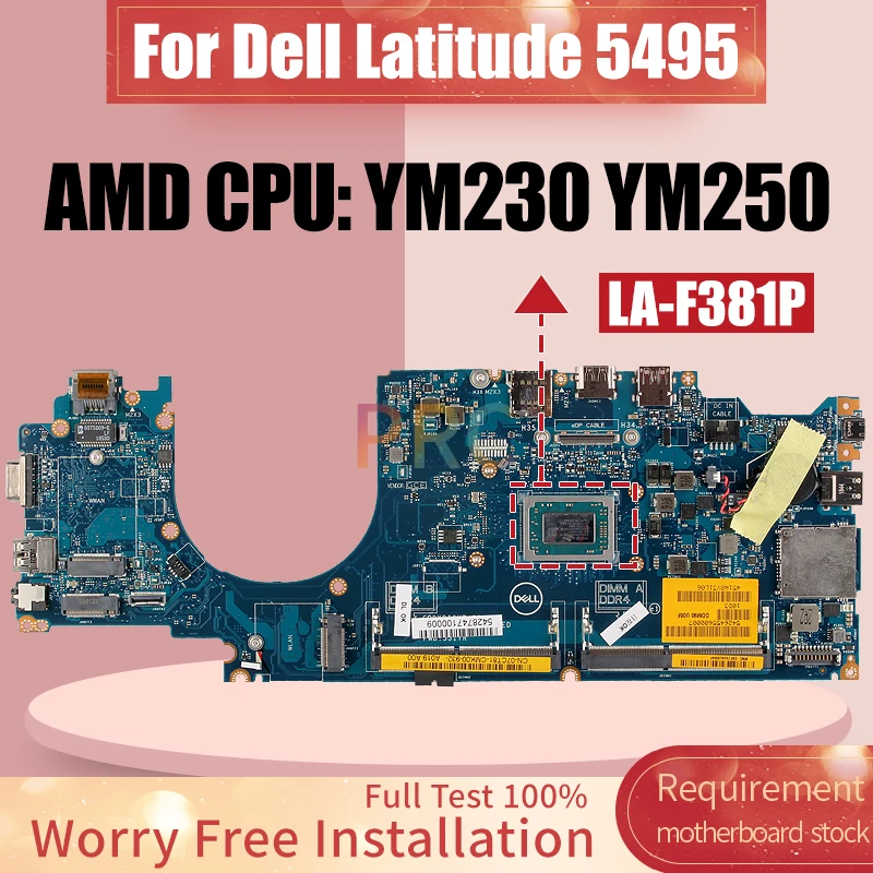 Placa base para portátil Dell Latitude 5495, LA-F381P, YM230, YM250, 07CT81, 09, GYDK, 0WF17X, 07TFN1, prueba completa