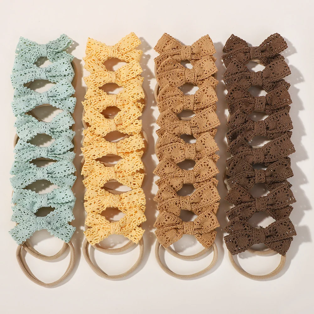 

30Pcs Random Color Elastic Hair Bands Hair Bows Headband for Newborn Girls Nylon Headbands Turban Headwear Baby Hair Accessori