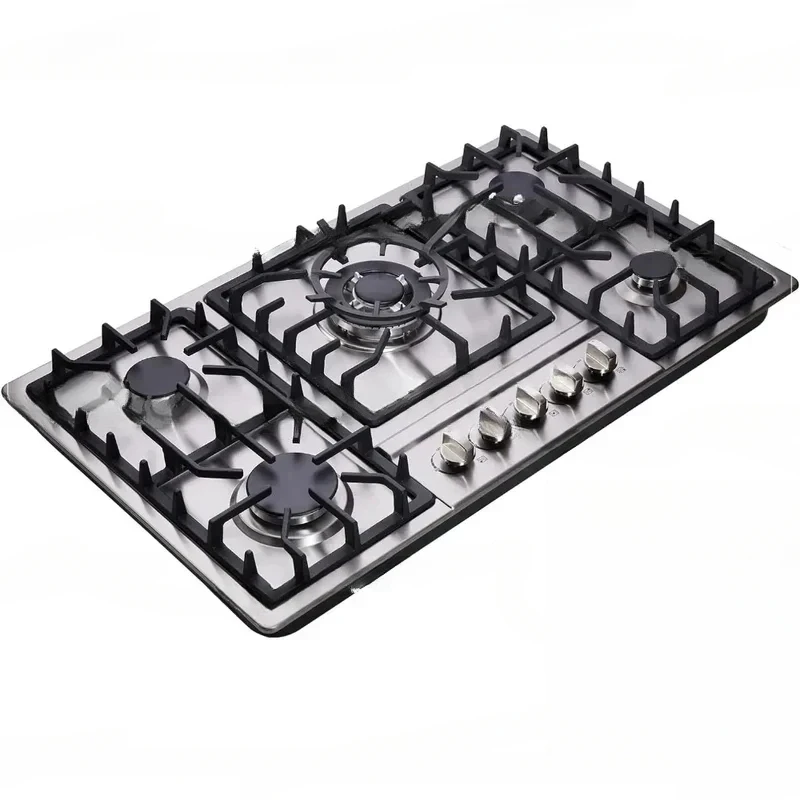 34-calowa płyta kuchenna ze stali nierdzewnej wbudowana 5 palników płyta kuchenna LPG/NG kabrioletowa kuchenka gazowa górna podwójne paliwo
