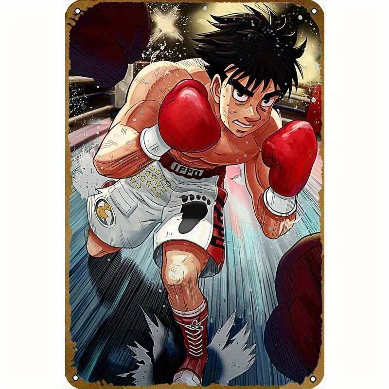 Hajime No Ippo Anime Vintage Metal Wall Art -  Weather-Resistant Iron Tin Sign with Pre-Drilled Holes, High-Quality Foil Engrave