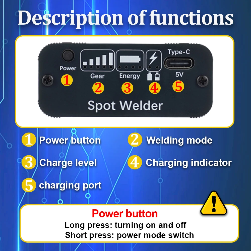 Máquina de Soldadura por Puntos Portátil con Batería, para Soldar Láminas de Níquel, Tiras de Níquel y Aluminio, con Batería de Litio 18650