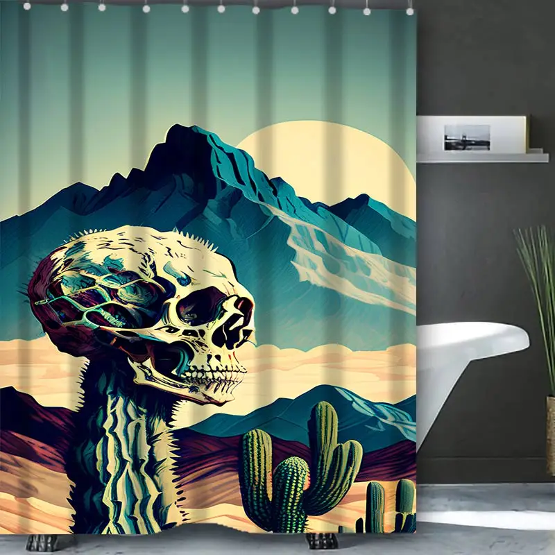 Ghostly Skull Bathing Curtain  Bathroom Shower Curtain Waterproof With 12 Hooks Home Deco Free Ship