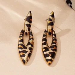 Earrings For Women Popular Temperament Retro Geometric Leopard Print Ear Accessories Holiday Party Gift Fashion Jewelry BE531