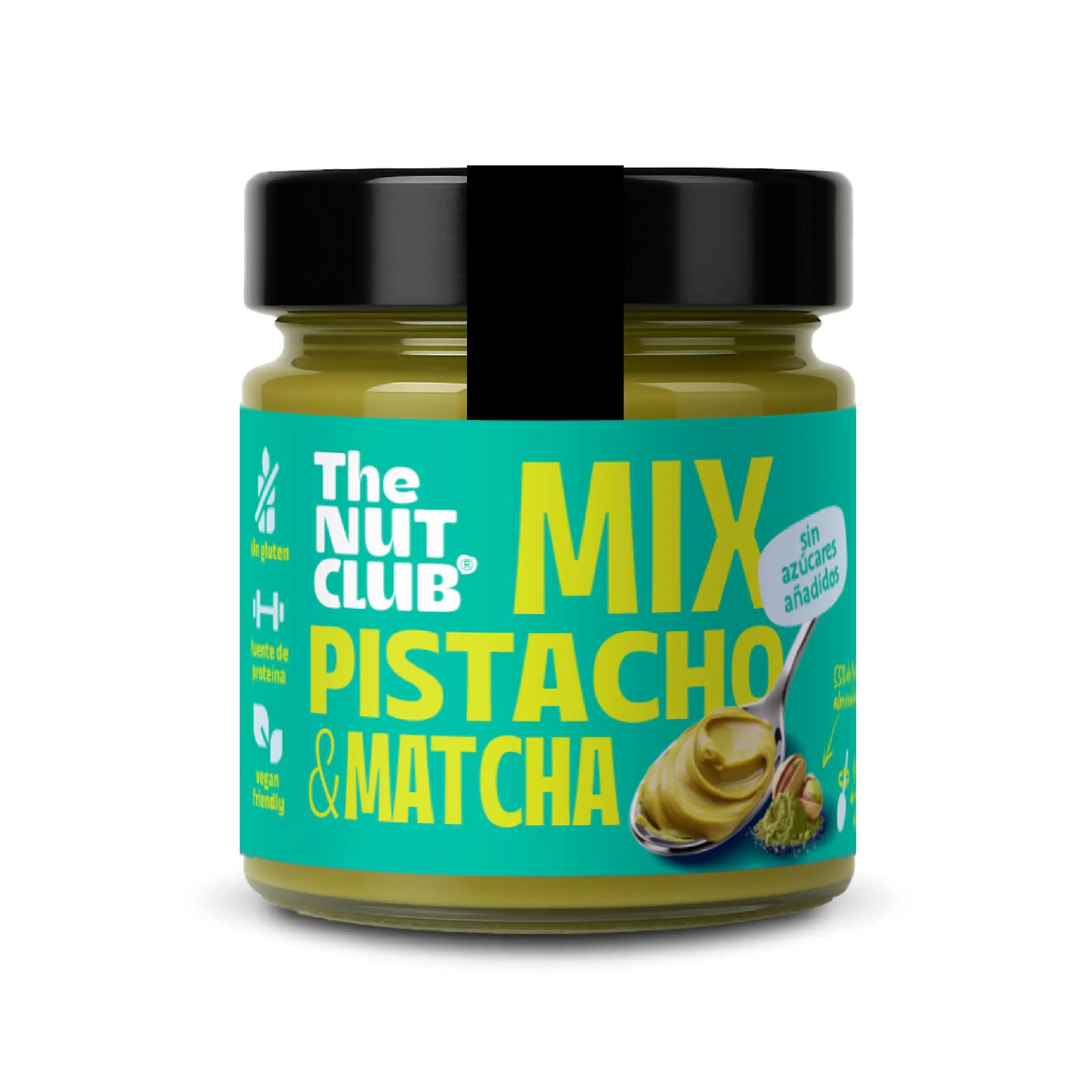 Crema de pistacho y matcha 200g, sin azúcares añadidos, sin gluten y vegana The Nut Club